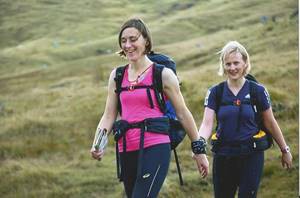 Sarah and Gail in the wilds of the Mournes during the two-day mountain marathon.