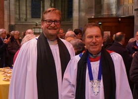 The Rev Canon Michael Parker (left) was installed a Canon by the Dean of Belfast, the Very Rev John Mann.