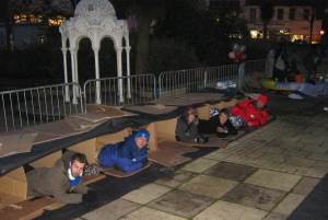 Challenge 48 sleepout at Bangor seafront for Abaana.