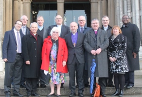 WCC members and church representatives before their meeting in St Anne's Cathedral.