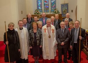 Members of the Select Vestry of the Parish with Dean Bond and his wife Joyce. Photo: Ivan Connor.