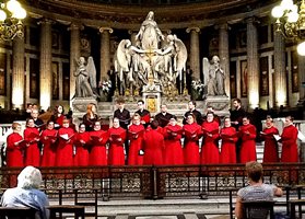 The choir of St Anne's Cathedral pictured at a concert during the Choir Tour to France in summer 2015. The choir will sing Evensong in Holy Trinity Woodburn on January 10.