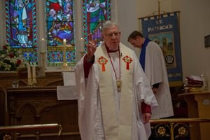 Dean John Bond at the Farewell Service of Thanksgiving in St Patrick's, Broughshane.