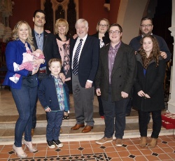 The McReynolds family at the special evening to say farewell to Canon Kenneth McReynolds who retired on January 31 after almost 26 years as rector of Lambeg Parish.