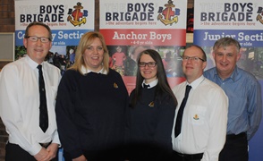 Members of the East Antrim Battalion executive who organised the concert.  L to R: Drew Buchanan MBE (President), Margaret McAdoo, Clare Hull, David Hoy and Alan Miles.