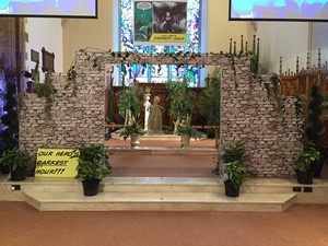 A display at Lisburn Cathedral during Holy Week and Easter.