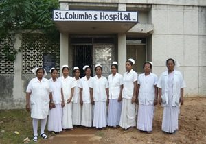 Nurses outside St Columba’s Hospital in Hazaribagh, India, which receives prayerful and financial support from parishes in Connor Diocese.