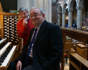 Cathedral Organist Ian Barber with guest Organist Christopher Boodle.