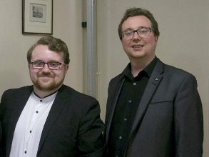 Tenor Conor Breen, left,  with Master of the Choristers David Stevens.