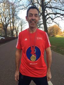 Julian Netherton with his London Marathon 2016 medal.