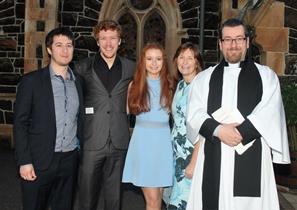 The McConnell family   -  Daniel, Matthew, Erin, Cherith and the Rev Mark.