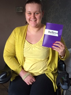 Hot off the press! Leah Batchelor with her book 'Believe.'