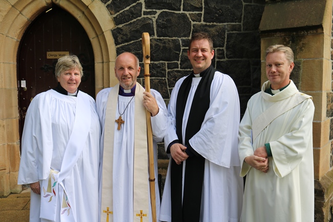 At the Ordination Service are, from left: the Rev Isobel Hawthorne-Steele, Bishop Alan Abernethy, the Rev Denis Christie and the Rev Aaron McAlister.
