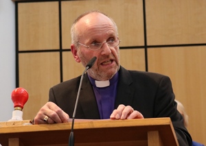 Bishop Alan Abernethy delivers his Presidential Address at Connor Synod on Wednesday September 28.