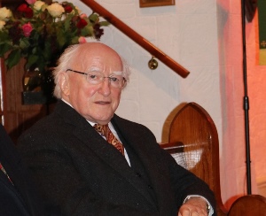 Irish President Michael D Higgins in St John's Parish Church, Donegore, on October 27.