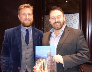 Dr Paul Harron, left, with broadcaster William Crawley at the launch of Dr Harron's book.
