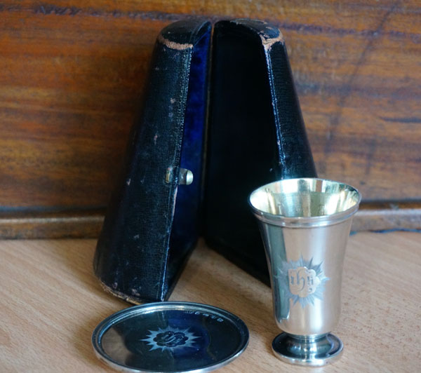 Communion chalice and paten (1866) gifted to St Anne’s