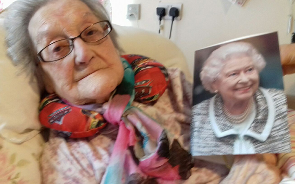 Bishop congratulates Stella on her 100th birthday
