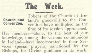 ‘Good Wishes for the Great Adventure’ : The Church of Ireland & the Irish Convention, 1917