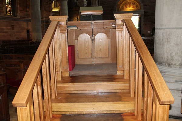 New rails make for a safer pulpit in Cathedral
