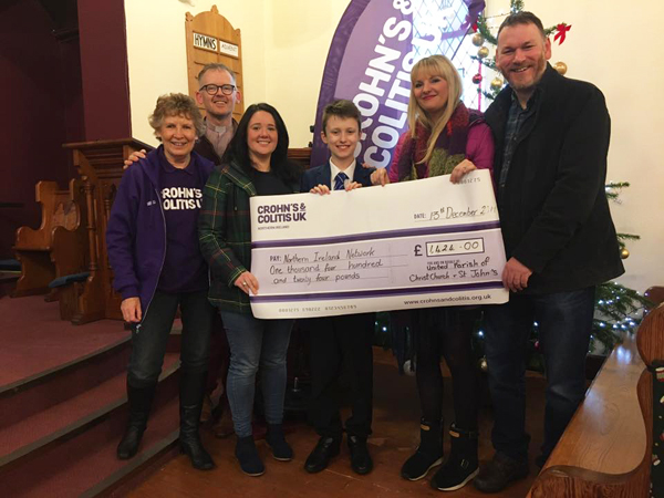Cheque presented to Crohn’s & Colitis charity