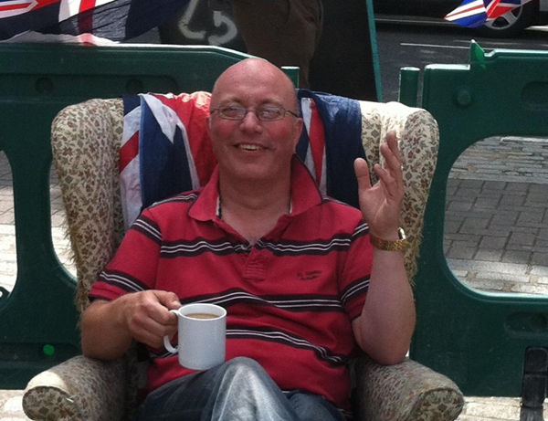 The Rev Derek Kerr, pictured at a street party in Fulham, London, celebrating the Queen's Diamond Jubilee in 2012.