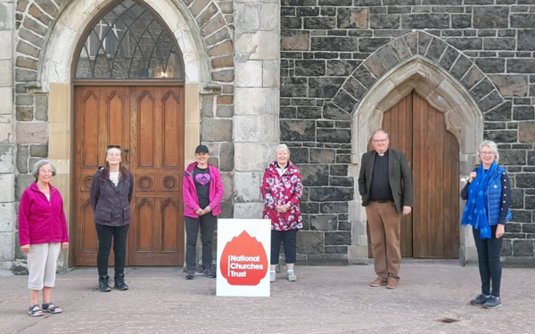 The Rev Canon Peter McDowell sees the MU walkers off from Holy Trinity Parish Church, Portrush.