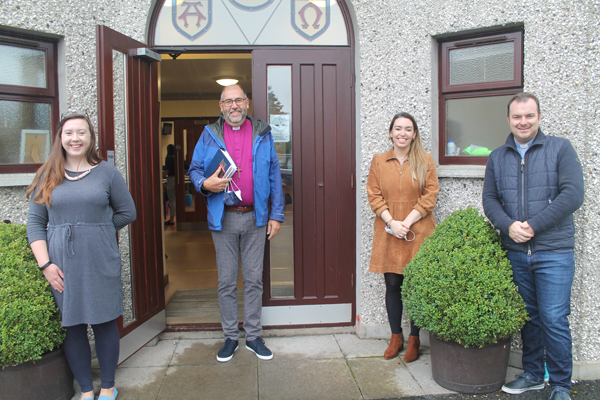 Connor Youth Officer Christina Baillie; Bishop George Davison; Children’s Ministry Development Officer Victoria Jackson; and the Rev Andrew Campbell, rector of St Patrick’s, Broughshane, at the Rebuild event on Saturday, September 11.