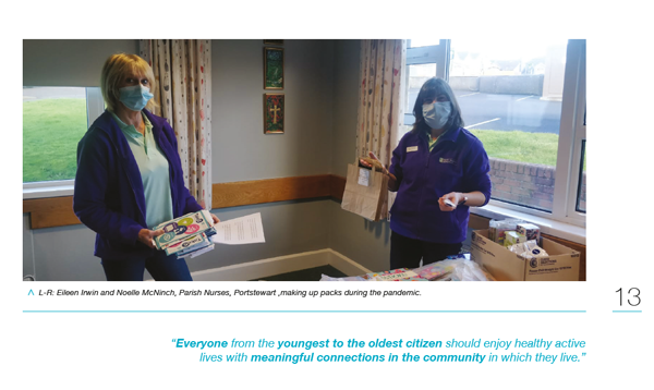 Agherton parish nurses Eileen Irwin and Noelle McNinch pictured in the Northern Health Trust framework document on loneliness.
