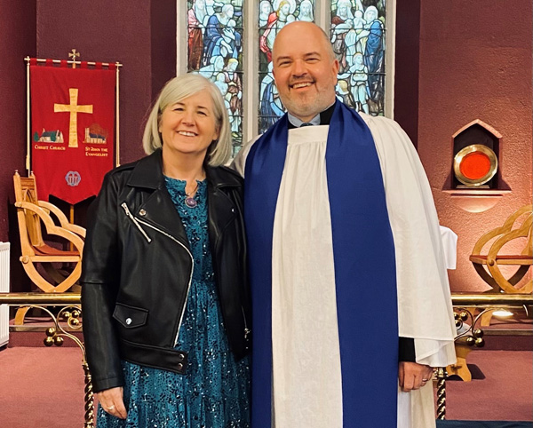 Bishop of Connor’s PA Lorraine Ogilby, with her husband Michael after his commissioning as a Diocesan Reader.