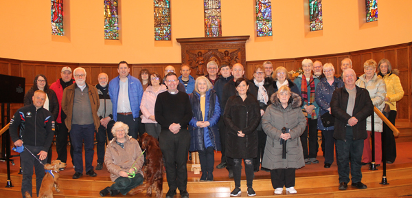 Clergy and those who attended or took part in the Prayer Service in St Matthew's, Shankill, on April 8.