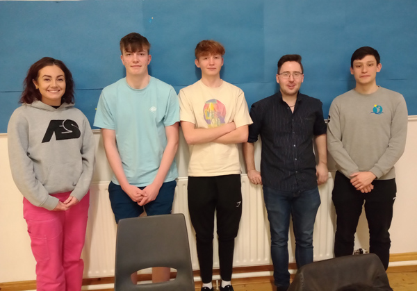 The young people who will join the Rev Jeremy Mould on the Ministry Trip to India this July are, from left: Nicole, Rory, Josh, Matthew and Phil. 