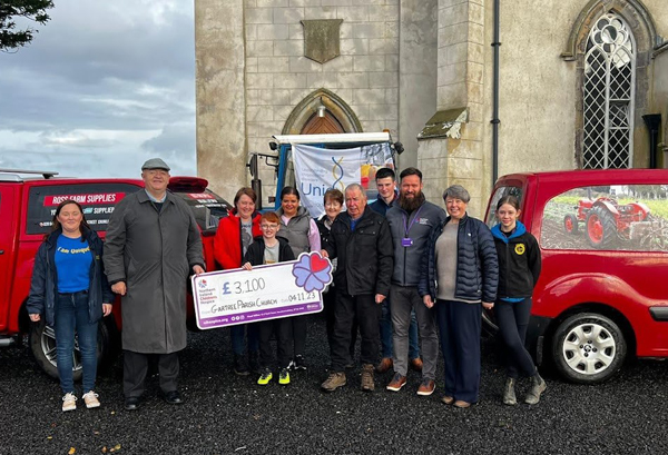 The Northern Ireland Children's Hospice was one of the charities to benefit from the Gartree Tractor Run. Priest-in-Charge, the Rev John Farr, is second from left in the picture.