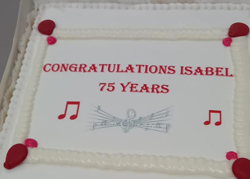 Special service of thanks to Isabel for her 75 years in the choir