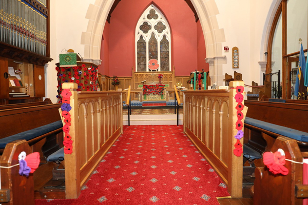Remembrance poppies display in Kilbride